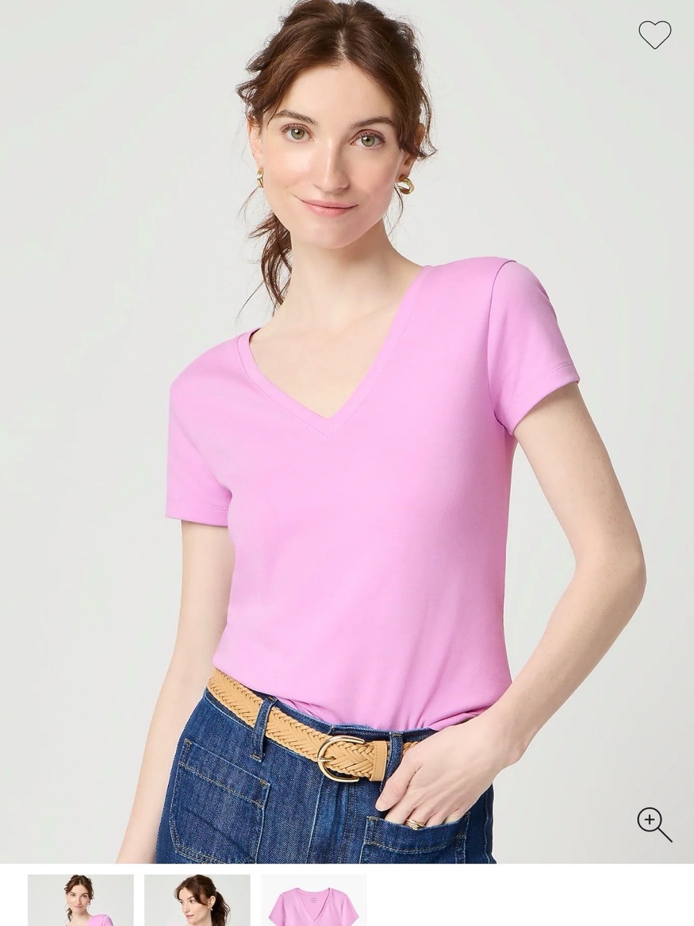 Pink V-Neck Essential Tee
